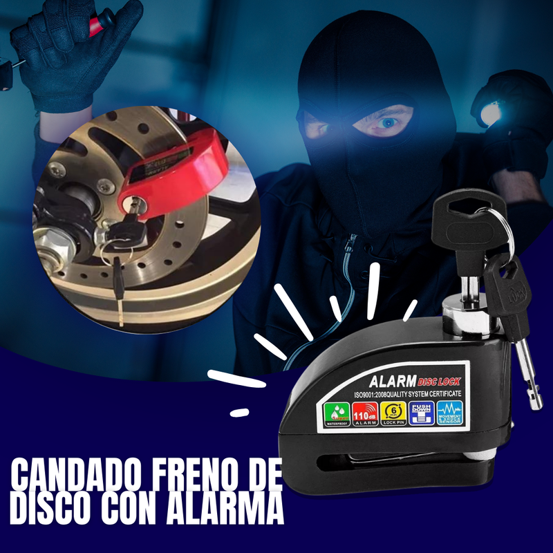 CANDADO FRENO DE DISCO CON ALARMA - TDshop